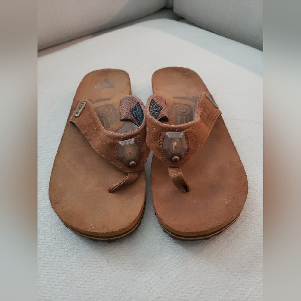 SOLD Teva Brown Leather Flip Flops